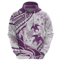 Purple Polynesia Zip Hoodie Polynesian Turtle Shark Tattoo Tropical Vintage LT14 - Polynesian Pride