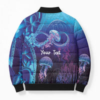 Polynesia Jellyfish Memorial Personalised Bomber Puffer Jacket Infinity Jellies Polynesian Pattern