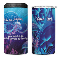 Polynesia Jellyfish Memorial Personalised 4 in 1 Can Cooler Tumbler Infinity Jellies Polynesian Pattern