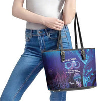 Polynesia Jellyfish Memorial Personalised Leather Tote Bag Infinity Jellies Polynesian Pattern