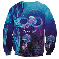 Polynesia Jellyfish Memorial Personalised Sweatshirt Infinity Jellies Polynesian Pattern
