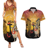Australia And New Zealand ANZAC Couples Matching Summer Maxi Dress and Hawaiian Shirt Aussie Kangaroo With Aotearoa Kiwi Lest We Forget LT14 Yellow - Polynesian Pride