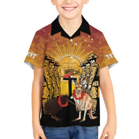 Australia And New Zealand ANZAC Family Matching Off The Shoulder Long Sleeve Dress and Hawaiian Shirt Aussie Kangaroo With Aotearoa Kiwi Lest We Forget