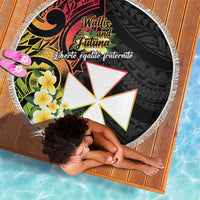 Wallis and Futuna Victory Day Beach Blanket Liberty Equality Fraternity Polynesian Plumeria