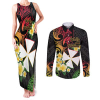 Wallis and Futuna Victory Day Couples Matching Tank Maxi Dress and Long Sleeve Button Shirt Liberty Equality Fraternity Polynesian Plumeria