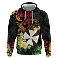 Wallis and Futuna Victory Day Hoodie Liberty Equality Fraternity Polynesian Plumeria