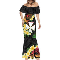 Wallis and Futuna Victory Day Mermaid Dress Liberty Equality Fraternity Polynesian Plumeria