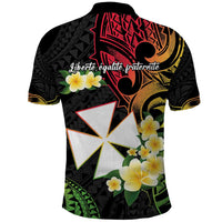 Wallis and Futuna Victory Day Polo Shirt Liberty Equality Fraternity Polynesian Plumeria