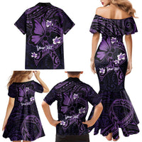 Personalised Fibromyalgia Awareness Month Family Matching Mermaid Dress and Hawaiian Shirt Fibro Warrior Strength In Every Struggle
