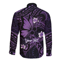 Personalised Fibromyalgia Awareness Month Long Sleeve Button Shirt Fibro Warrior Strength In Every Struggle
