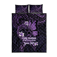 Personalised Fibromyalgia Awareness Month Quilt Bed Set Fibro Warrior Strength In Every Struggle