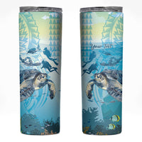 Personalized Snorkeling Hawaii Skinny Tumbler Ocean Lover Hawaiian Kakau Honu Turtle