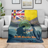 Niue ANZAC Day Blanket We Will Remember Them Camouflage Style