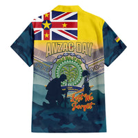 Niue ANZAC Day Family Matching Short Sleeve Bodycon Dress and Hawaiian Shirt We Will Remember Them Camouflage Style