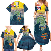 Niue ANZAC Day Family Matching Summer Maxi Dress and Hawaiian Shirt We Will Remember Them Camouflage Style