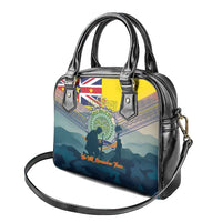 Niue ANZAC Day Shoulder Handbag We Will Remember Them Camouflage Style