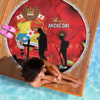 Tonga ANZAC Day Beach Blanket Ngatu Pattern We Will Remember Them