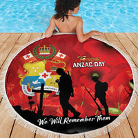 Tonga ANZAC Day Beach Blanket Ngatu Pattern We Will Remember Them