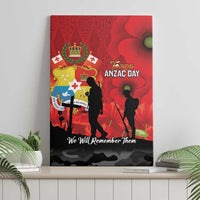 Tonga ANZAC Day Canvas Wall Art Ngatu Pattern We Will Remember Them