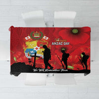 Tonga ANZAC Day Tablecloth Ngatu Pattern We Will Remember Them