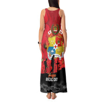 Tonga ANZAC Day Tank Maxi Dress Ngatu Pattern We Will Remember Them