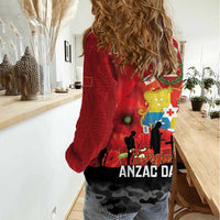 Tonga ANZAC Day Women Casual Shirt Ngatu Pattern We Will Remember Them