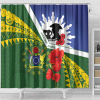 Cook Islands ANZAC Day Shower Curtain Last Post Lest We Forget
