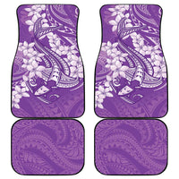 Purple Polynesia Hammerhead Shark Tattoo With Plumeria Lei Car Mats