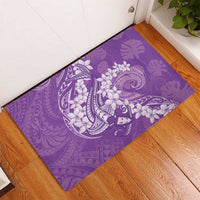 Purple Polynesia Hammerhead Shark Tattoo With Plumeria Lei Rubber Doormat LT14 - Polynesian Pride