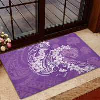 Purple Polynesia Hammerhead Shark Tattoo With Plumeria Lei Rubber Doormat LT14 - Polynesian Pride