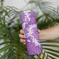 Purple Polynesia Hammerhead Shark Tattoo With Plumeria Lei Skinny Tumbler