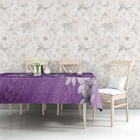 Purple Polynesia Hammerhead Shark Tattoo With Plumeria Lei Tablecloth