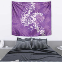 Purple Polynesia Hammerhead Shark Tattoo With Plumeria Lei Tapestry