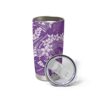 Purple Polynesia Hammerhead Shark Tattoo With Plumeria Lei Tumbler Cup