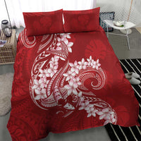 Red Polynesia Hammerhead Shark Tattoo With Plumeria Lei Bedding Set