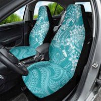 Teal Polynesia Hammerhead Shark Tattoo With Plumeria Lei Car Seat Cover