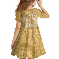 Yellow Polynesia Hammerhead Shark Tattoo With Plumeria Lei Family Matching Summer Maxi Dress and Hawaiian Shirt