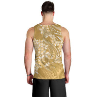 Yellow Polynesia Hammerhead Shark Tattoo With Plumeria Lei Men Tank Top