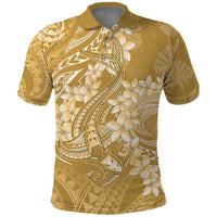 Yellow Polynesia Hammerhead Shark Tattoo With Plumeria Lei Polo Shirt LT14 Yellow - Polynesian Pride