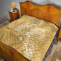 Yellow Polynesia Hammerhead Shark Tattoo With Plumeria Lei Quilt LT14 - Polynesian Pride
