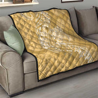 Yellow Polynesia Hammerhead Shark Tattoo With Plumeria Lei Quilt LT14 - Polynesian Pride