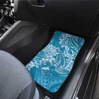 Blue Polynesia Hammerhead Shark Tattoo With Plumeria Lei Car Mats