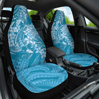 Blue Polynesia Hammerhead Shark Tattoo With Plumeria Lei Car Seat Cover