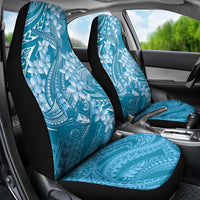 Blue Polynesia Hammerhead Shark Tattoo With Plumeria Lei Car Seat Cover