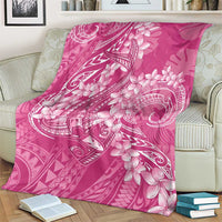 Pink Polynesia Hammerhead Shark Tattoo With Plumeria Lei Blanket