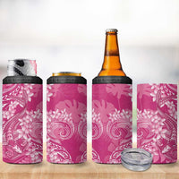 Pink Polynesia Hammerhead Shark Tattoo With Plumeria Lei 4 in 1 Can Cooler Tumbler