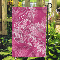 Pink Polynesia Hammerhead Shark Tattoo With Plumeria Lei Garden Flag