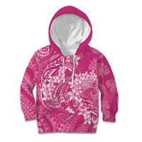 Pink Polynesia Hammerhead Shark Tattoo With Plumeria Lei Kid Hoodie LT14 Hoodie Pink - Polynesian Pride