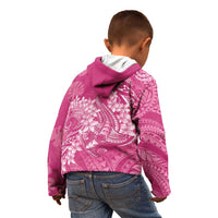 Pink Polynesia Hammerhead Shark Tattoo With Plumeria Lei Kid Hoodie LT14 - Polynesian Pride