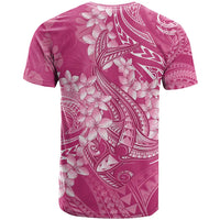 Pink Polynesia Hammerhead Shark Tattoo With Plumeria Lei T Shirt